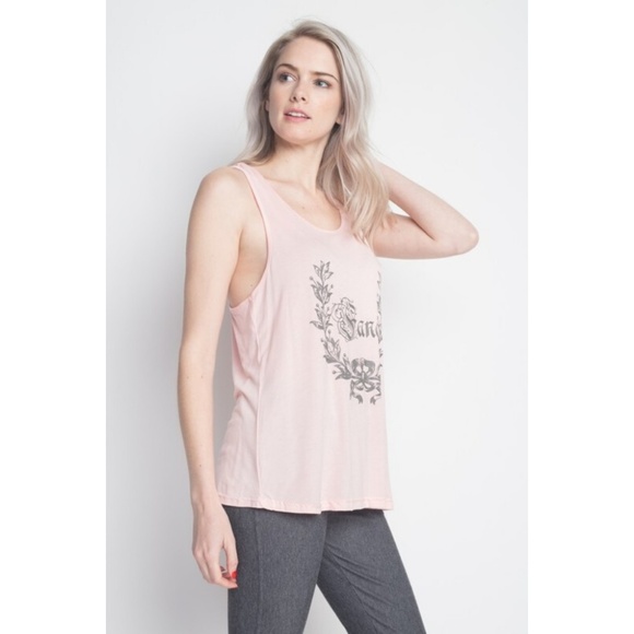 Women's Racerback Top Printed Design FANCY Pink - Picture 5 of 6